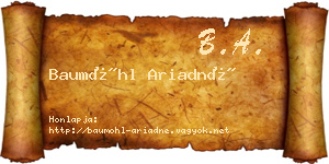 Baumöhl Ariadné névjegykártya